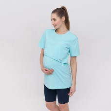 Футболка для беременных и кормления удлиненная Юла Мама Hope Голубой TN-21.012