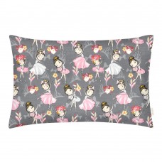 Детская наволочка на подушку Cosas 40х60 см Серый/Розовый BallerinaGrey_40