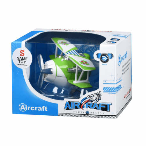 Детская игрушка самолет Same Toy Aircraft Металлический инерционный Зеленый SY8012Ut-4