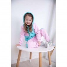 Детский спортивный костюм трехнитка My Little Fish Мозаика 7-13 лет Розовый/Мятный 790-0