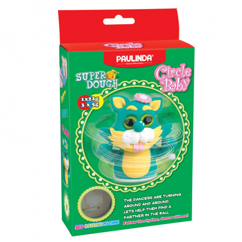 Пластилин Paulinda Super Dough Circle Baby Кот Зеленый PL-081177-3