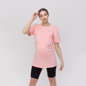 Футболка для беременных и кормления удлиненная Юла Мама Hope Розовый TN-21.011