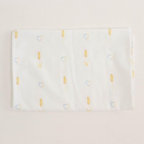 Фланелевая пеленка для детей ELA Textile&Toys Колоски Белый/Желтый 100х80 см DF001ES