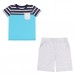 Костюм футболка и шорты на мальчика Bembi 1 - 1,5 лет Супрем Голубой/Серый КС692