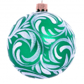 Новогодний шар на елку Santa Shop Снежная королева Узор Зеленый 8 см 4820001024630