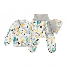 Набор одежды для новорожденных ЛяЛя 0 - 3 мес Интерлок Серый/Бирюзовый К1ІН004_2-72