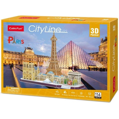 3D пазл CubicFun City Line Париж 114 шт MC254h