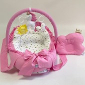 Кокон для новорожденных Happy Luna Babynest Standart Plastik bag Розовый/Белый 0233