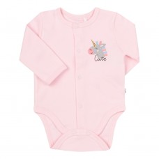 Боди для новорожденных Bembi 1 - 12 мес Интерлок Светло-розовый/Серый БД59а