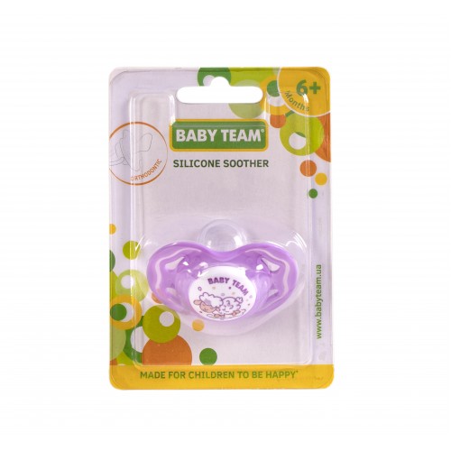 Пустышка силиконовая ордодонтическая Baby Team 6+ Фиолетовый 3011