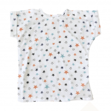 Детская футболка из муслина Embrace Звезды Белый/Голубой от 2 до 5.5 лет muslintshirt005_92