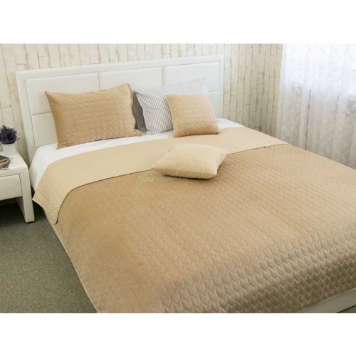 Покрывало на кровать Руно VeLour 150x220 см Бежевый 360.55_Beige