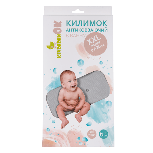 Антискользящий коврик в ванную Kinderenok XXL 98х36 см Серый 71114_007