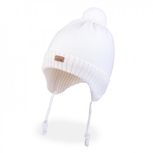 Зимняя шапка детская Tutu 1 - 4 лет Вязка Молочный 3-005738