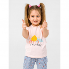 Детская футболка для девочки Smil Ситцевое лето Персиковый 9-18 месяцев 110652