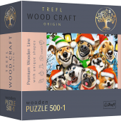 Пазлы фигурные из дерева Trefl 500+1 Рождественские собачки 501 шт 20173