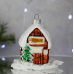 Елочная игрушка Santa Shop Засніжений будиночок Коричневый 7 см 4820001165500