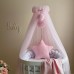 Балдахин на кроватку Маленькая Соня с помпонами Розовый 05115750