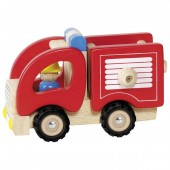 Детская машинка из дерева goki Пожарная машина красная 55927G