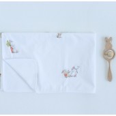 Непромокаемая пеленка для детей ELA Textile&Toys Зайчики Белый/Зеленый 100х80 см WRD002R