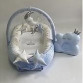 Кокон для новорожденных Happy Luna BabyNest Plush Королевский 4 Голубой 0198