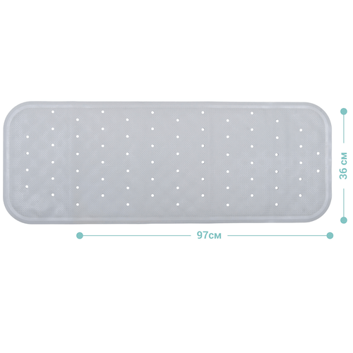 Антискользящий коврик в ванную Kinderenok XXL 98х36 см Серый 71114_007