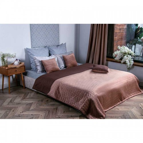 Покрывало на кровать Руно VeLour Cappuccino 220х240 см Коричневый 330.55_Cappuccino