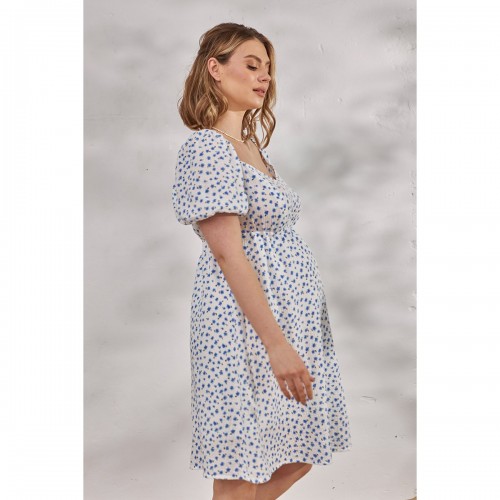 Летнее платье для беременных и кормящих Юла Мама Amadeya Молочный DR-24.051