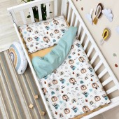 Детское постельное белье в кроватку Маленькая Соня Baby Dream радугами мята Мятный/Желтый 0303502