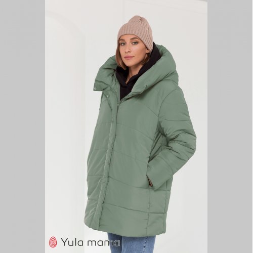 Куртка зимняя для беременных Юла Мама Kimberly Светло-зеленый OW-41.041