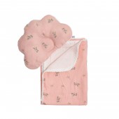 Плед и ортопедическая подушка для новорожденных из муслина Twins Маршмелоу 110х80 см Светло-розовый 1411-TMPO-08F