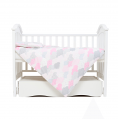 Детское постельное белье в кроватку Twins Comfort line Тучки Серый/Розовый 3054-C-08
