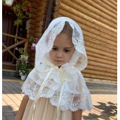 Церковный платок для девочки BetiS Світлинка Шифон Молочный 60х90 см 27685863