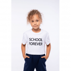 Детская футболка для девочки Vidoli School forever от 11 до 13 лет Белый G-21936S