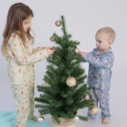 Пижама детская ELA Textile&Toys Зайчики 2 - 7 лет Футер Желтый PJ003YRB