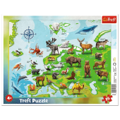 Пазлы рамочные Trefl Карта Европы с животными 25 шт 31341
