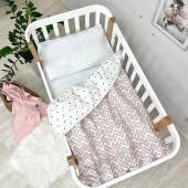 Детское постельное белье в кроватку Маленькая Соня Shine Розовый зигзаг Розовый 034709